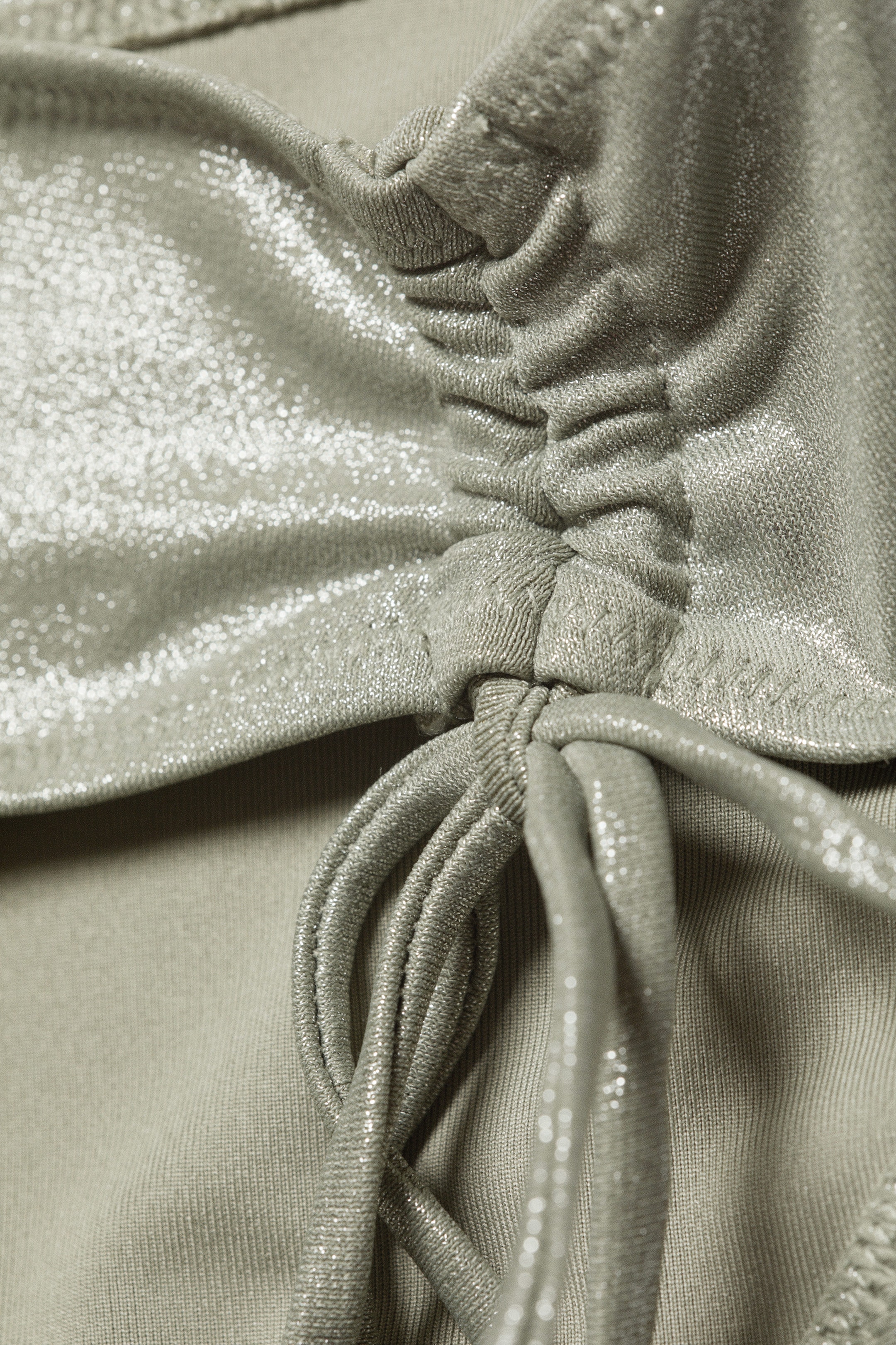 Glitter Kaki Green - Bas de maillot scintillant avec liens à nouer - 4