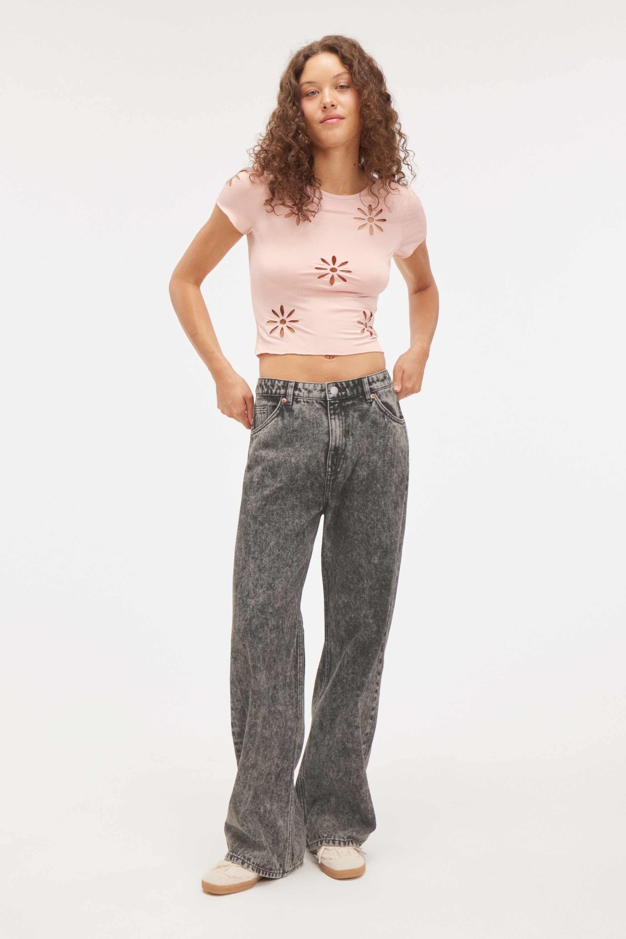 Washed Black - Naoki Low Loose Jeans - 0