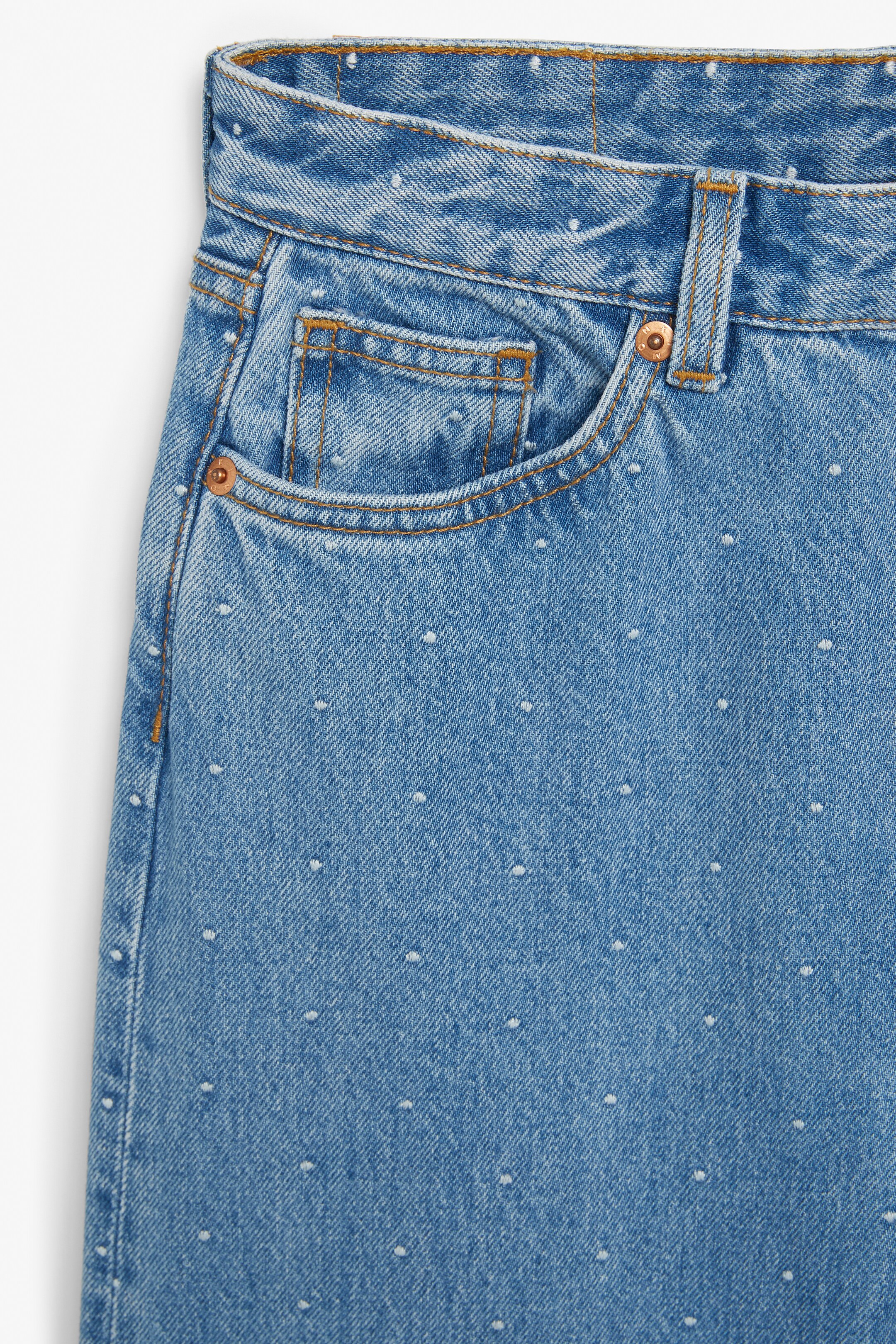Grösseres Bild ansehen: Hoch sitzende Jeans Kimomo mit schmalem Bein - Aufgestickte Punkte - DAMEN | H&M CH 2