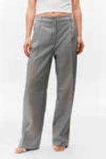 Striped Grey - Wide Leg Trousers - 1