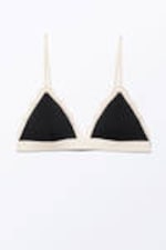 Black & Dusty White - Soft Padded Triangle Bra - 0