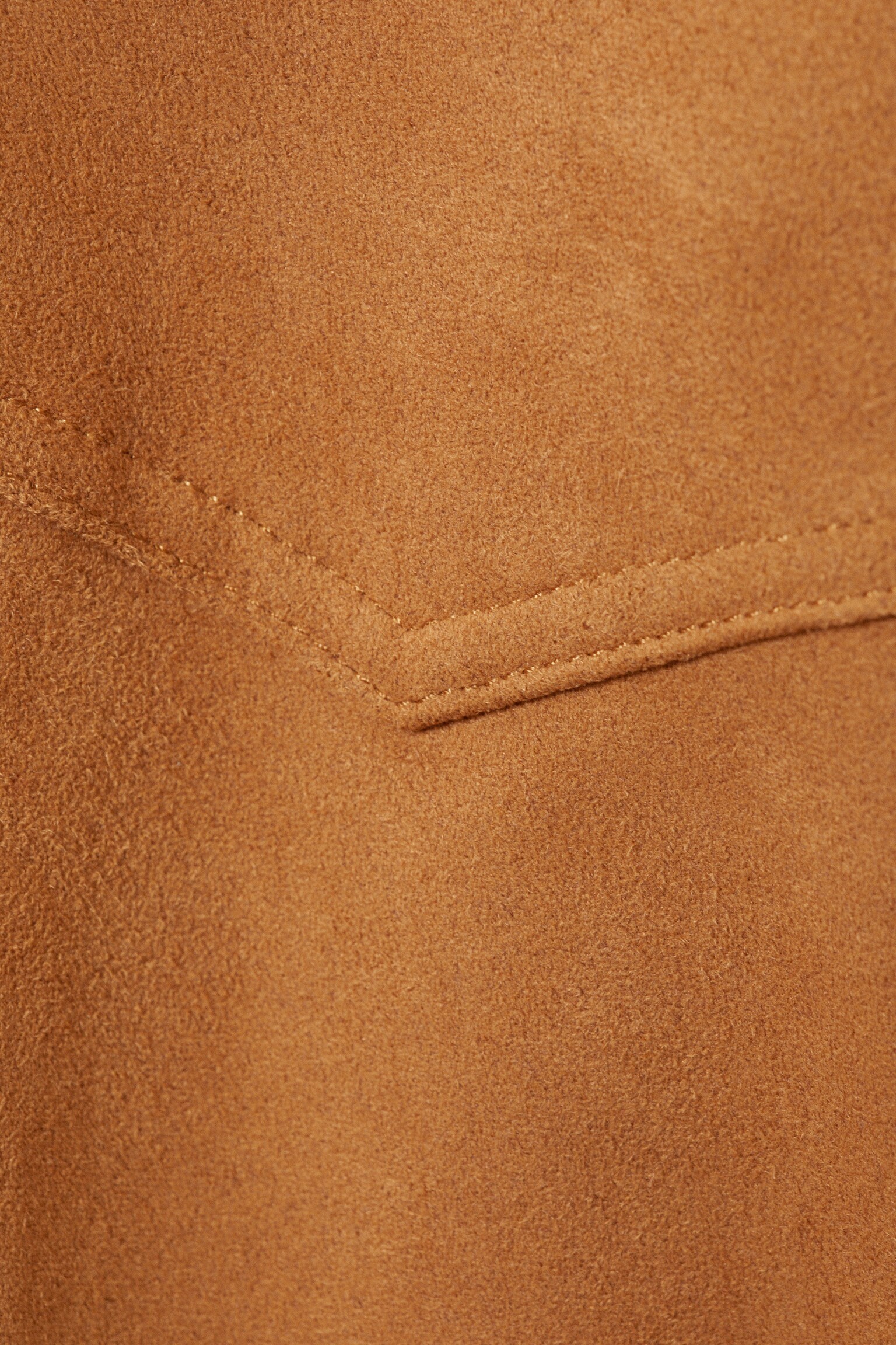 Cropped Faux Suede Western Shirt - Brown - 5