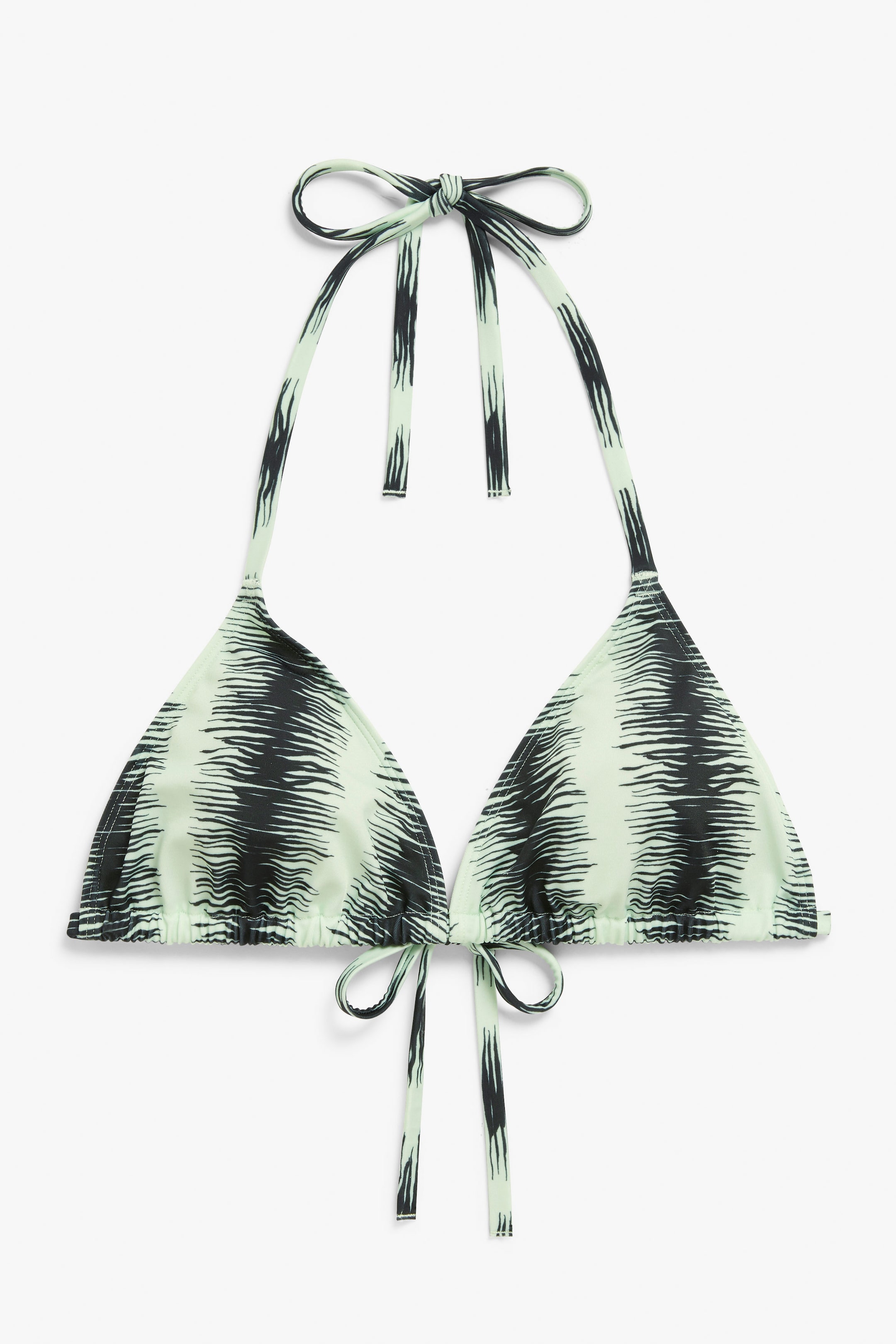 Mint green tiger print - Triangle bikini top - 0
