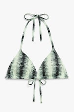 Mint green tiger print - Triangle bikini top - 0