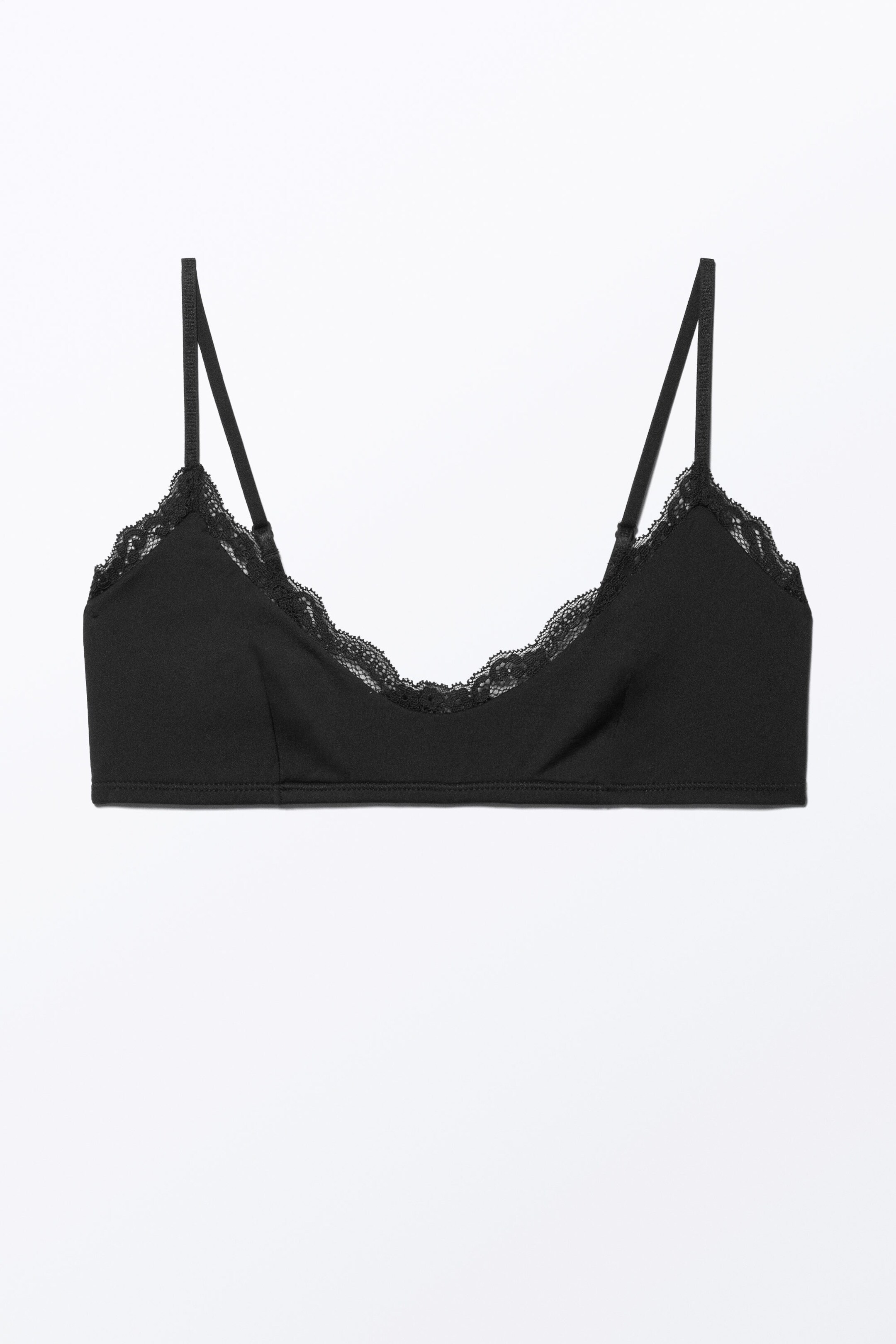 Black - Soft Pull-over Scoop Neck Bra - 0