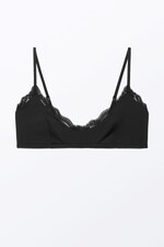 Black - Soft Pull-over Scoop Neck Bra - 0