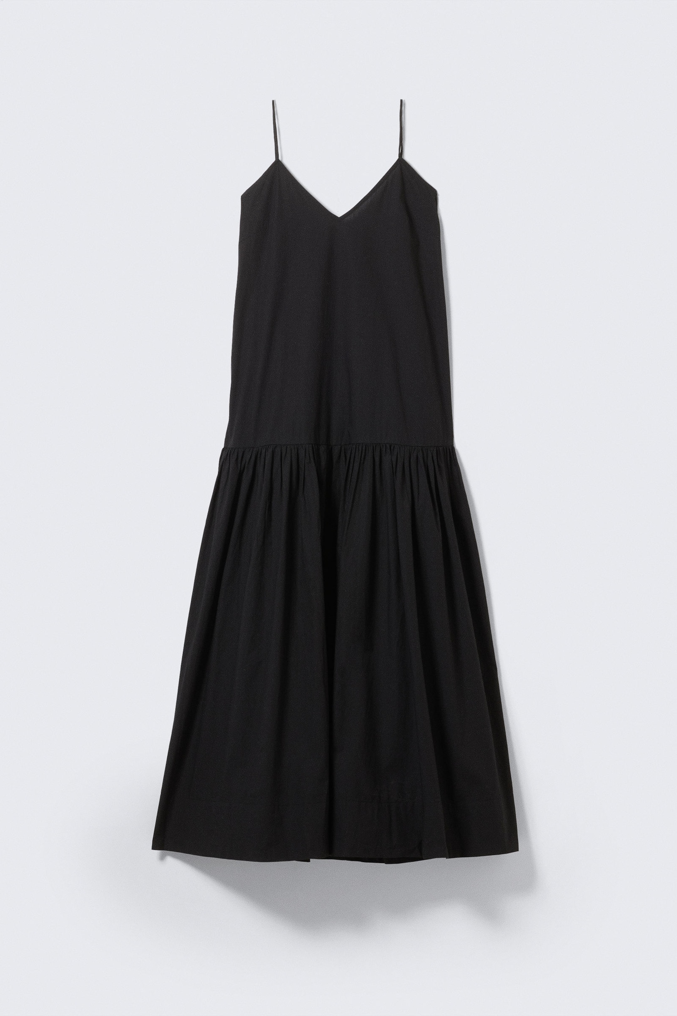 Black - Tiered Cotton Poplin Maxi Dress - 3