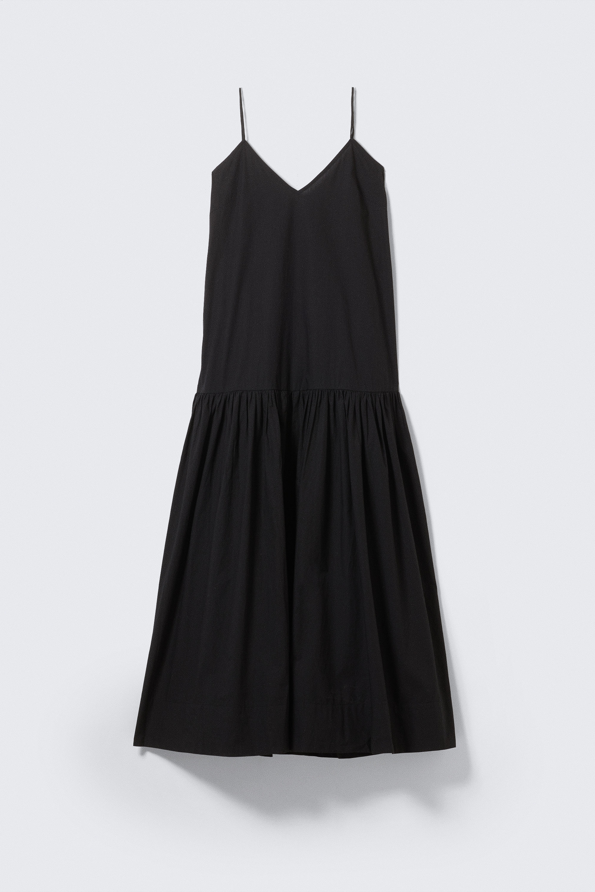 Black - Tiered Cotton Poplin Maxi Dress - 3