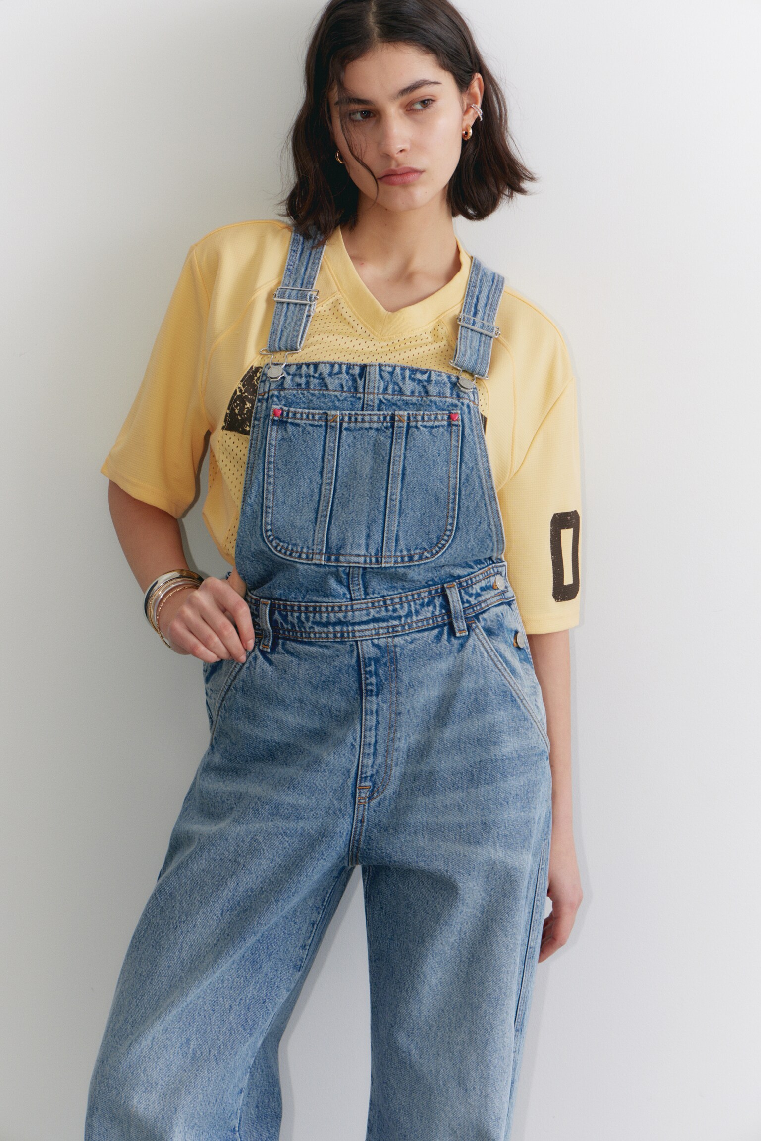 Classic Cotton Denim Dungarees - Fresh Blue - Medium Blue - 3