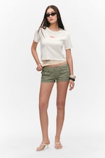 White - Maybe? - Cropped Printed Cotton T-Shirt - 2