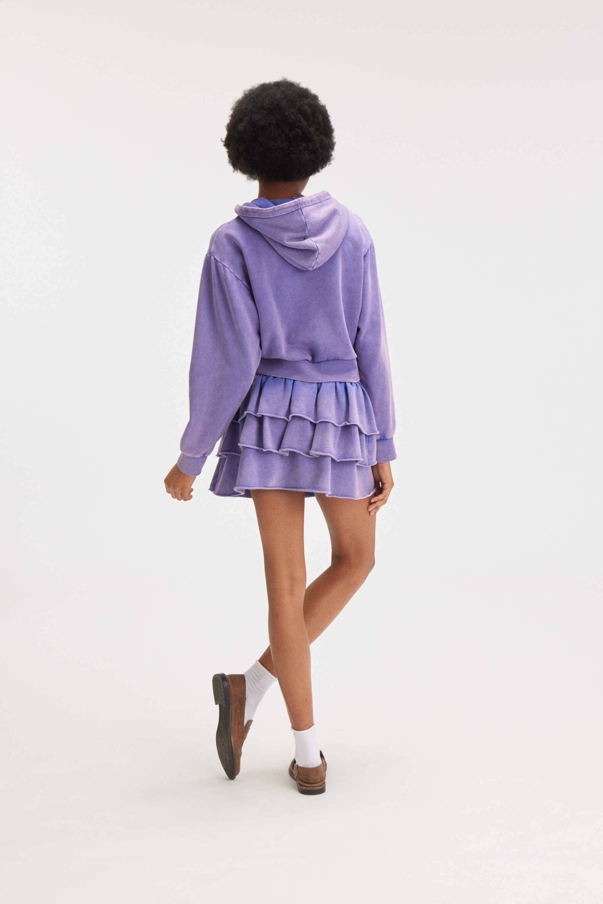 Washed Purple - Cropped Zip Hoodie - 2