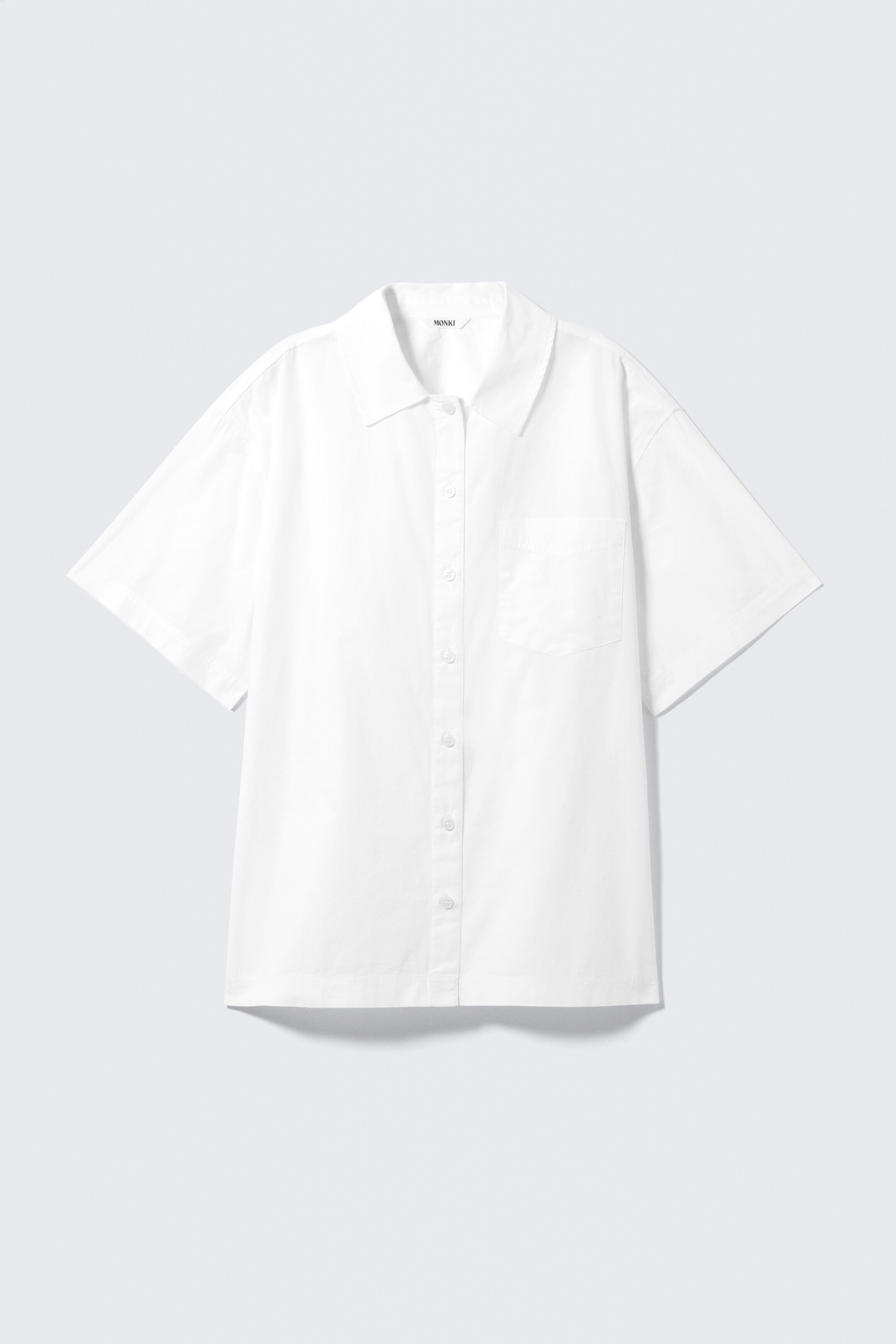 Преглед на по-голямо изображение: Oversized Short-Sleeved Cotton Poplin Shirt - White - ЖЕНИ | H&M BG 5
