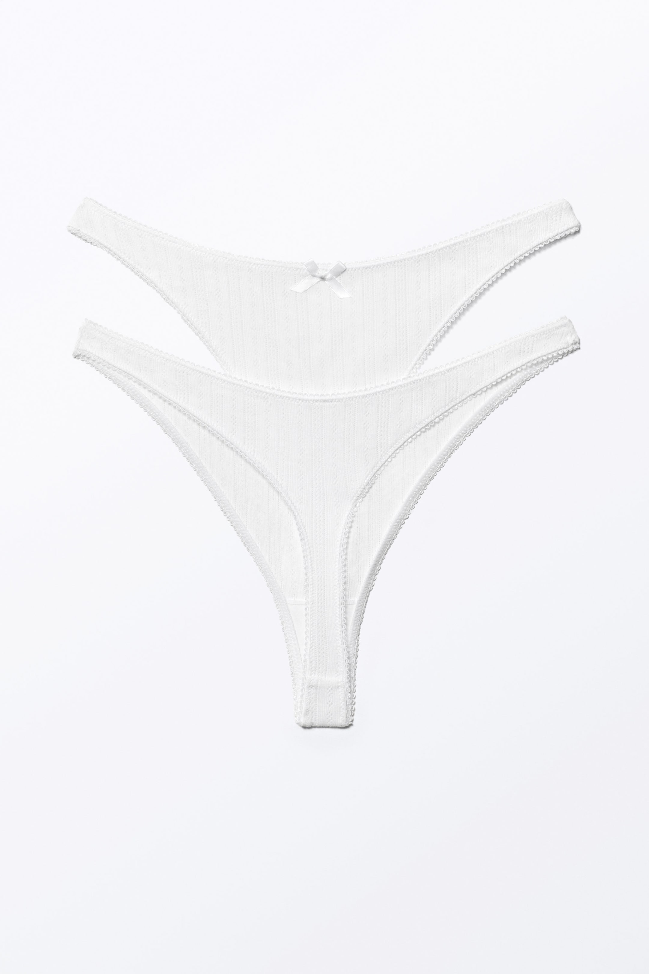 White - 2-pack Pearl Low Rise Thongs - 1