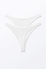 White - 2-pack Pearl Low Rise Thongs - 1