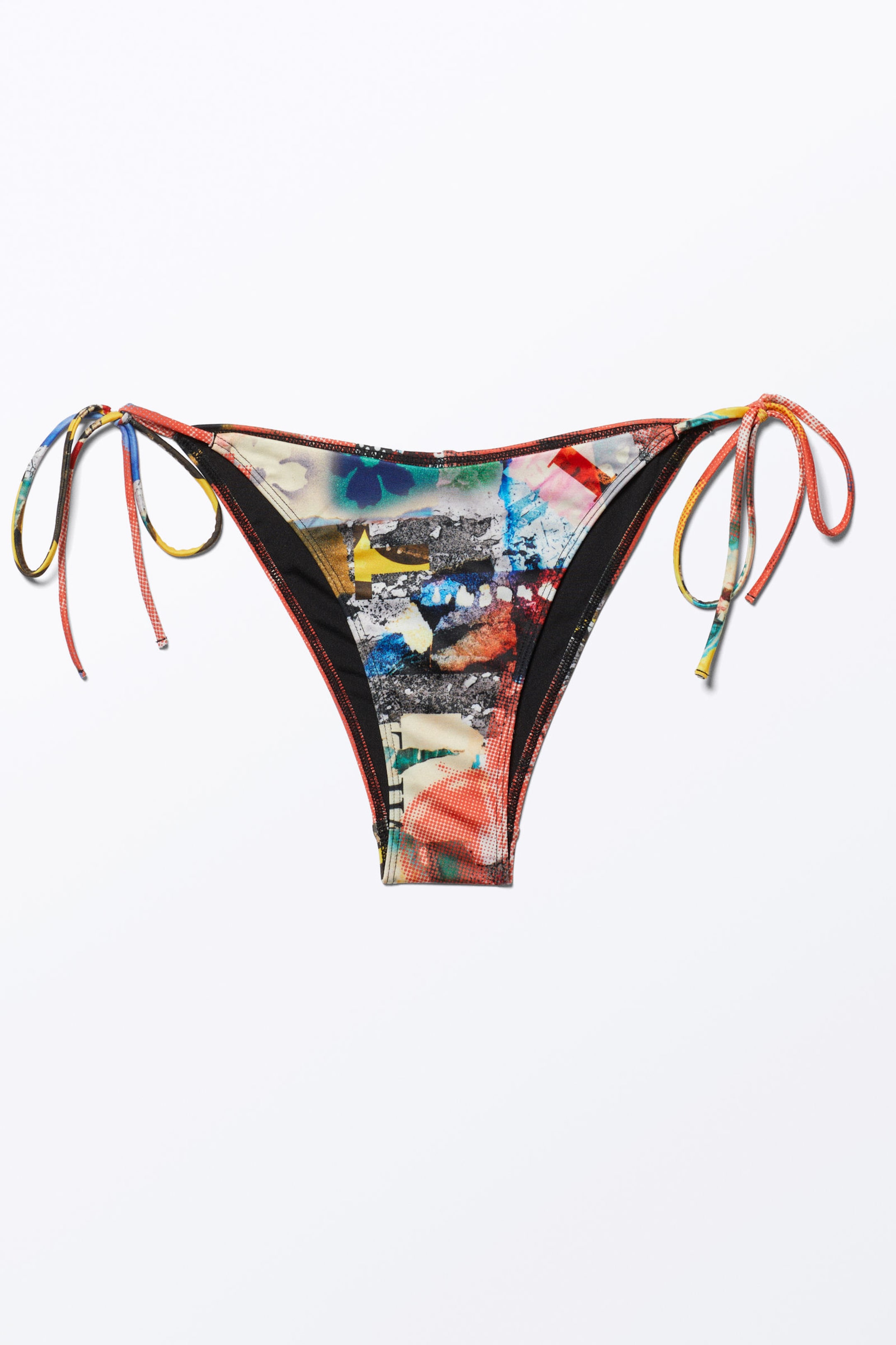 Multicoloured - Abstract Bloom - Strappy Printed Bikini Bottoms - 3