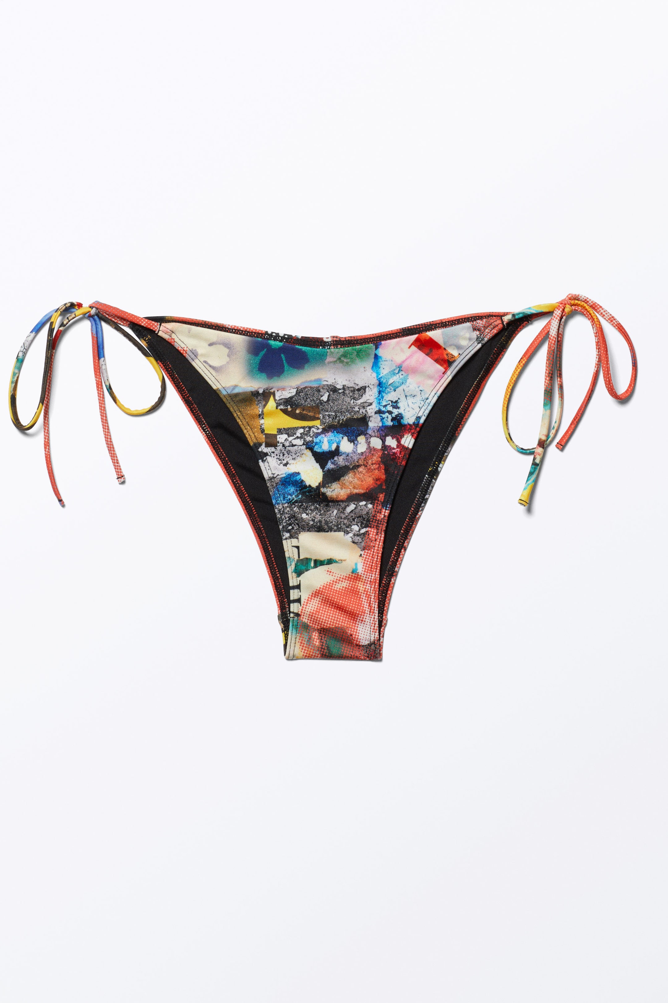 Multicoloured - Abstract Bloom - Strappy Printed Bikini Bottoms