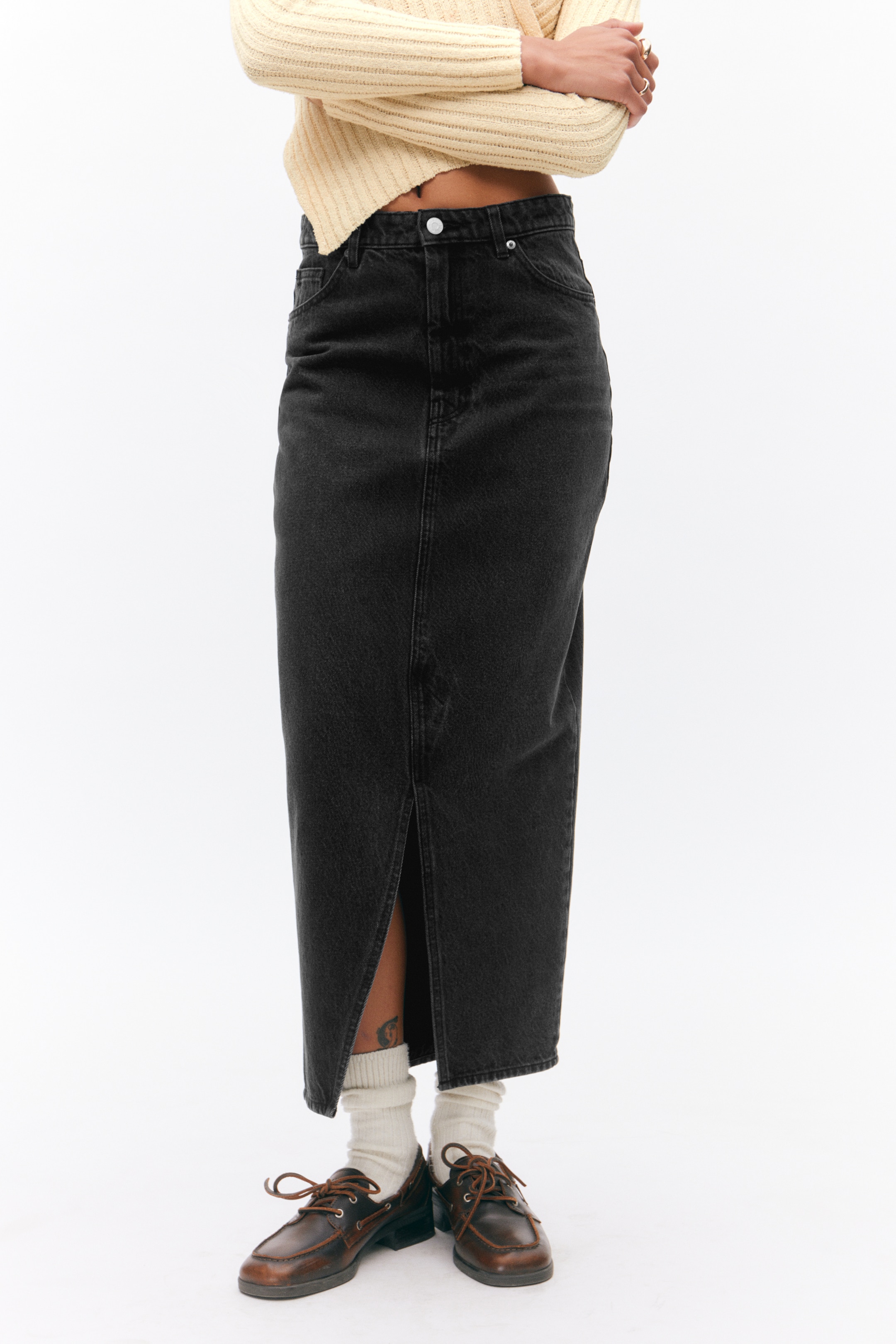 Agrandir l'image: Jupe midi en denim - Noir - FEMME | H&M CH 2