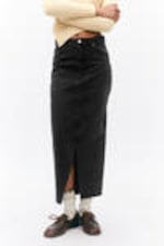 Black - Midi denim skirt - 1
