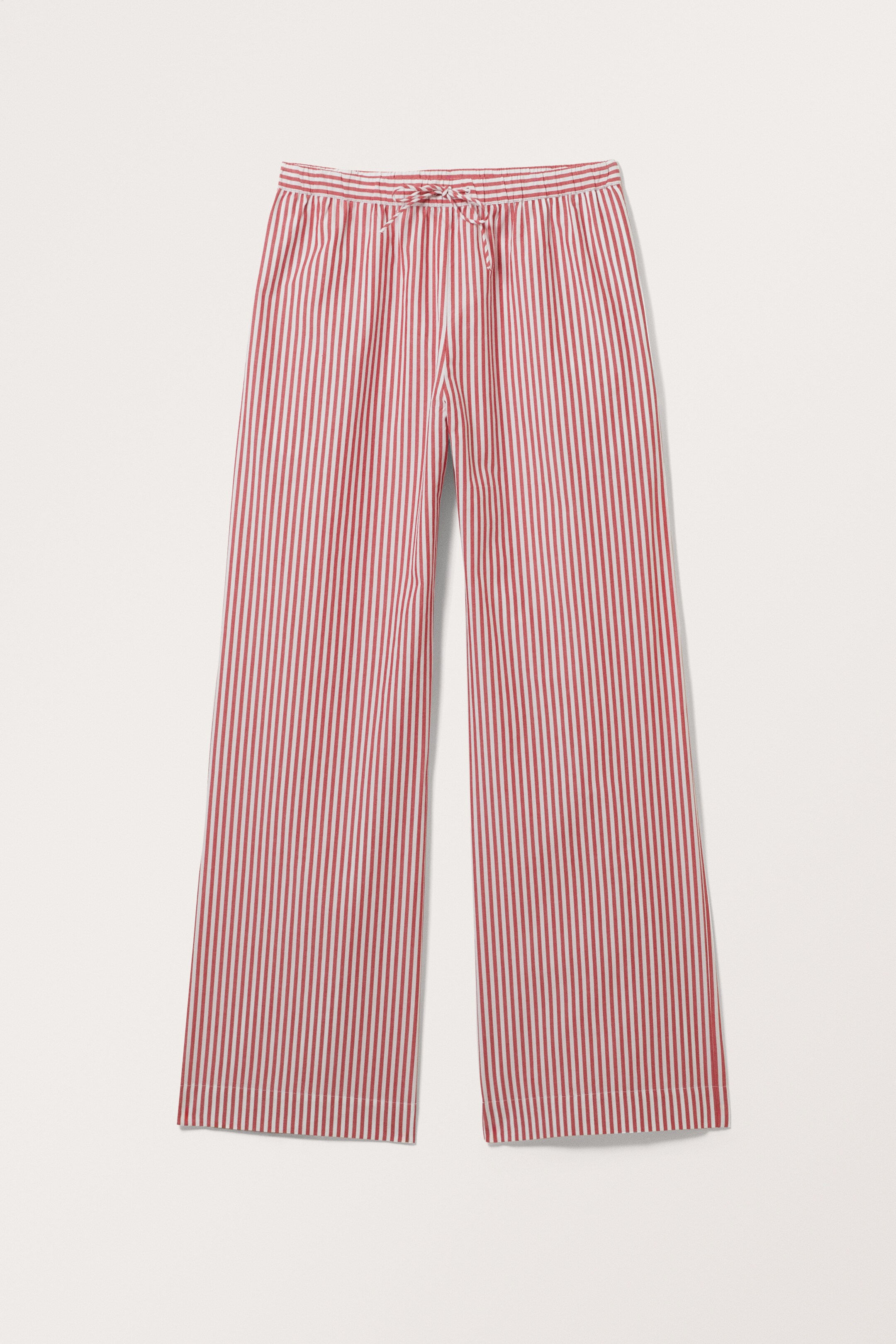 View larger image: Relaxed Poplin Trousers - Red & White Pinstripes - Ladies | H&M GB 1