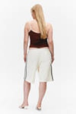 White - Black Stripe - Relaxed fit terry bermudashort met lage taille - 3