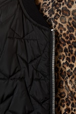 Leopard/Svart - Løs vendbar bomberjakke - 2