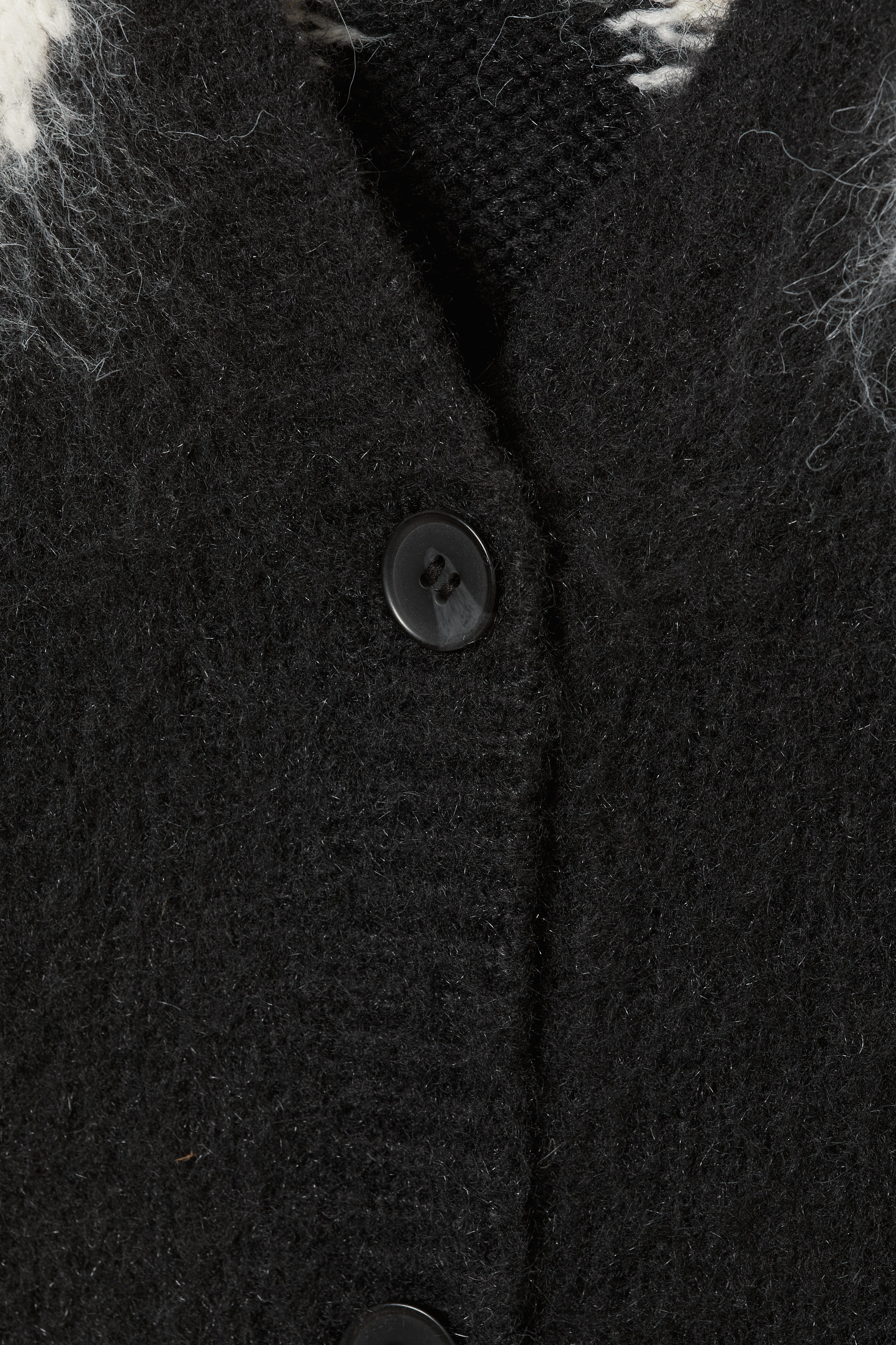 Black White - Fluffy knit cardigan - 4