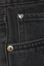Smoky Blue - Dark Blue - Low Waist Raw Hem Mini Denim Shorts - 6