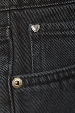 Smoky Blue - Dark Blue - Low Rise Raw Hem Mini Denim Shorts - 6