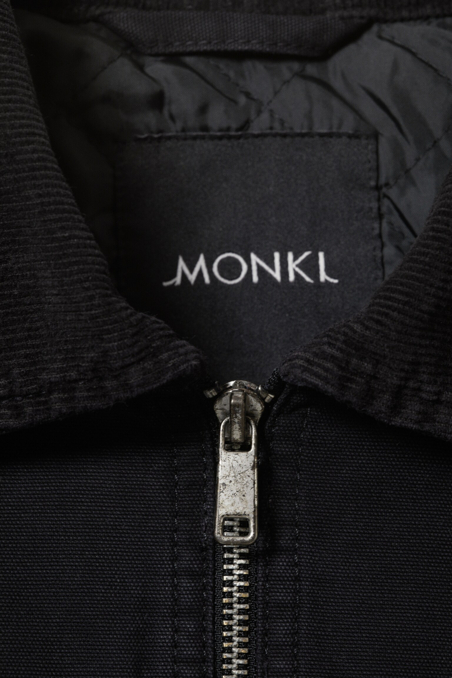 Padded Cotton Canvas Jacket - Black/Pinkish Beige/Dark Brown - 5