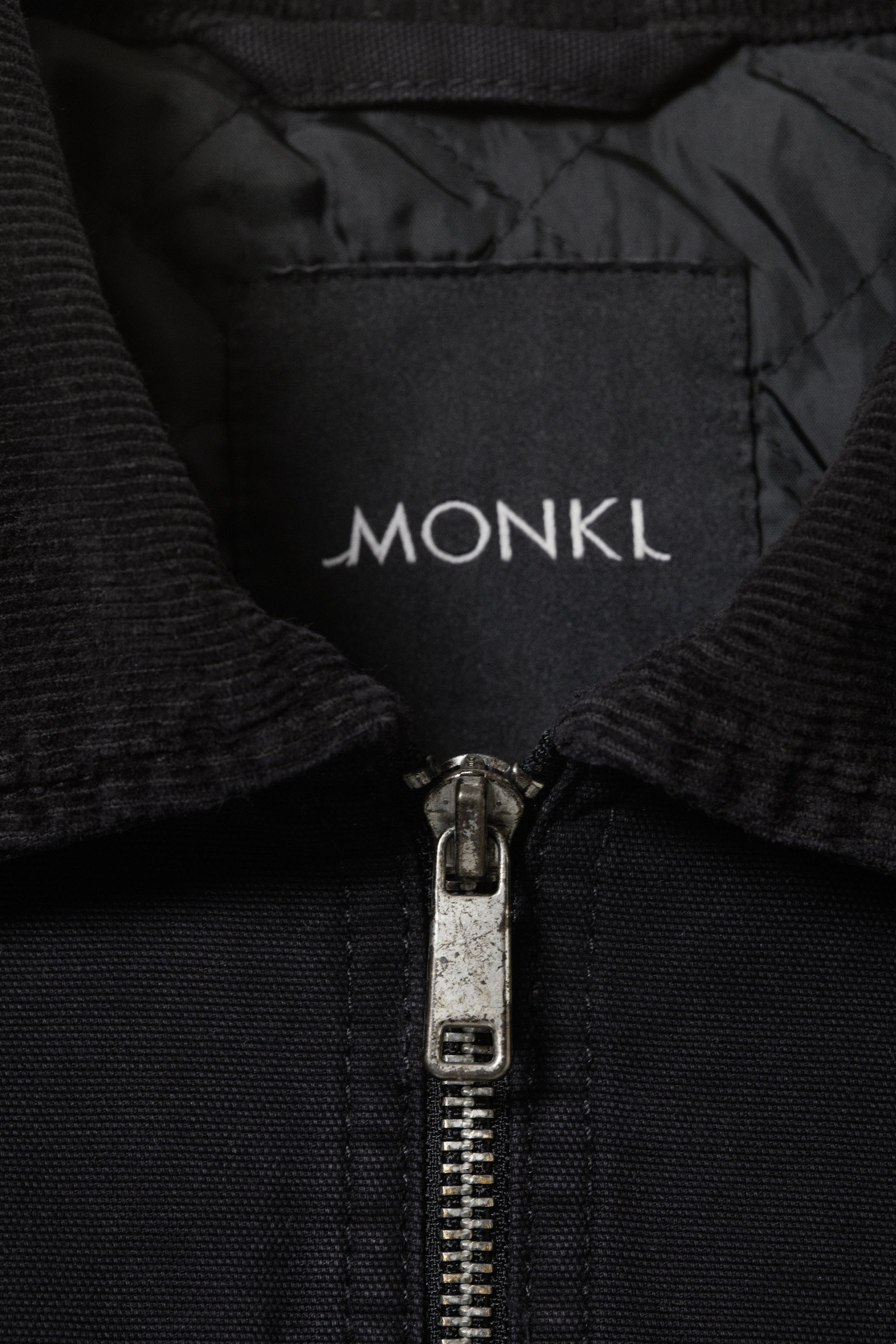 Padded Cotton Canvas Jacket - Black/Pinkish Beige/Dark Brown - 5
