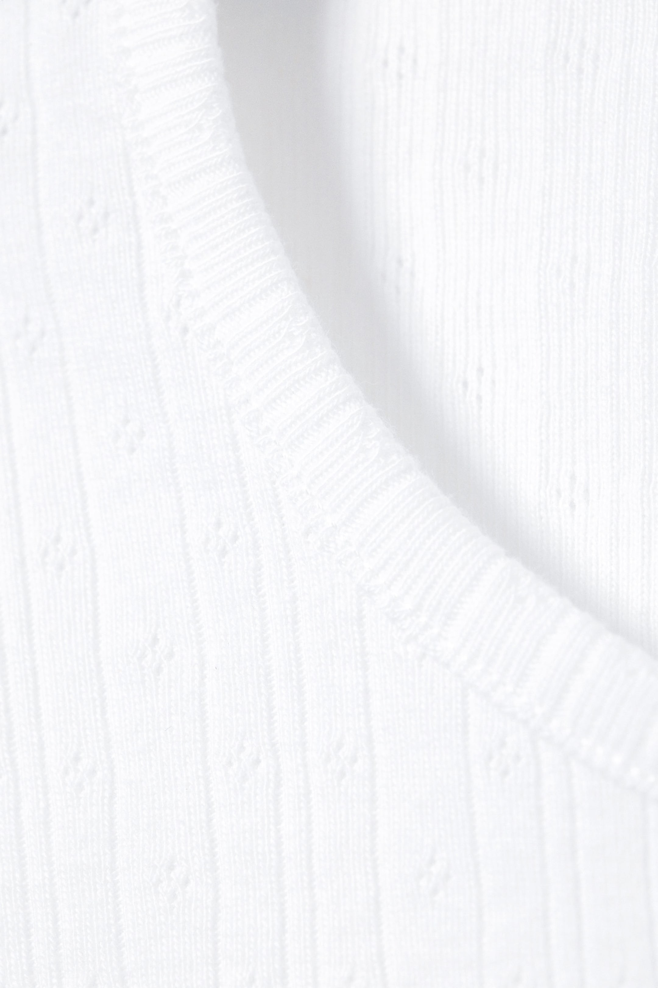 White - Soft Short-Sleeved Pointelle Top - 7