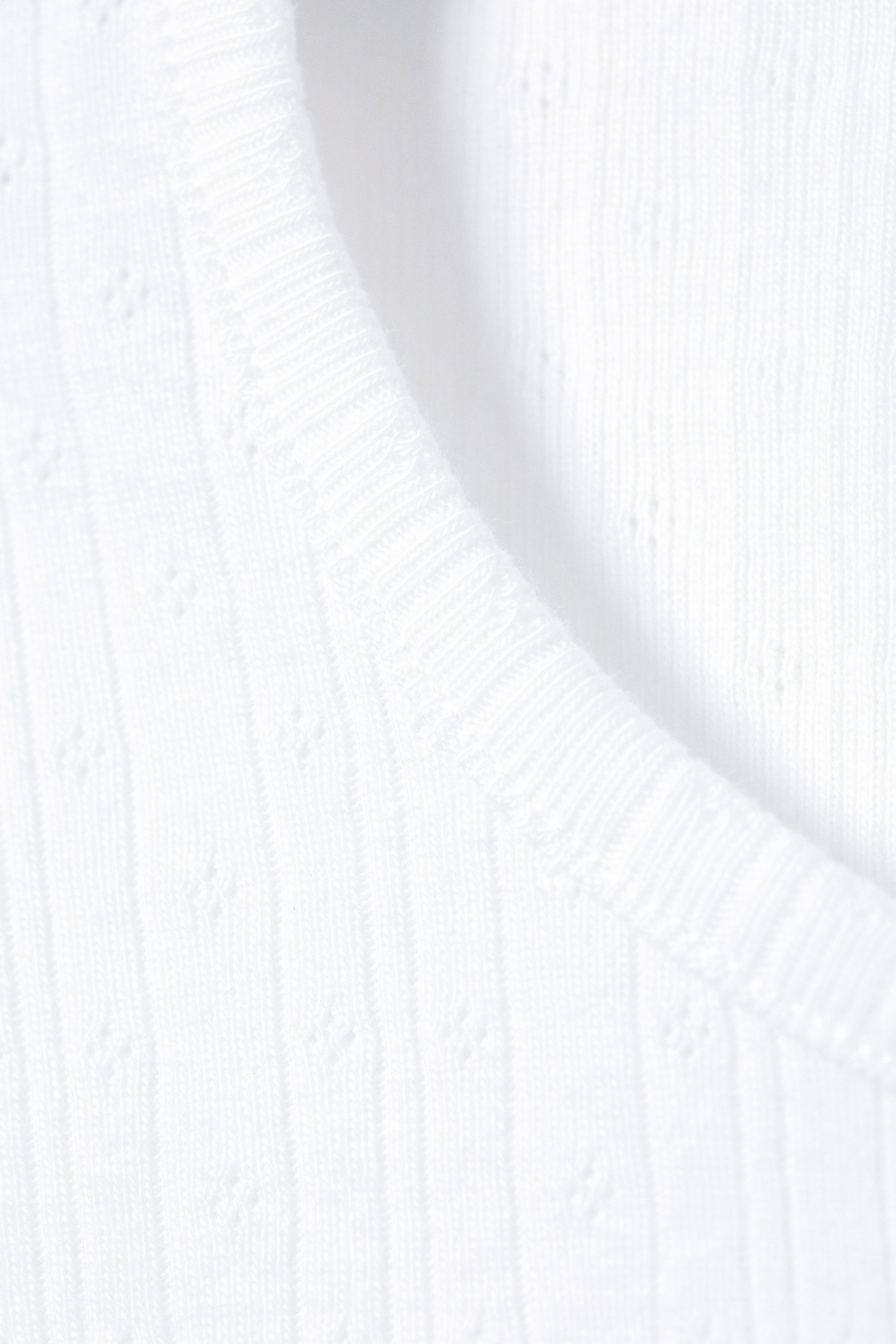 White - Soft Short-Sleeved Pointelle Top - 2