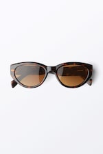 Tortoiseshell - Brown Lenses - Angular Cat-Eye Sunglasses - 0