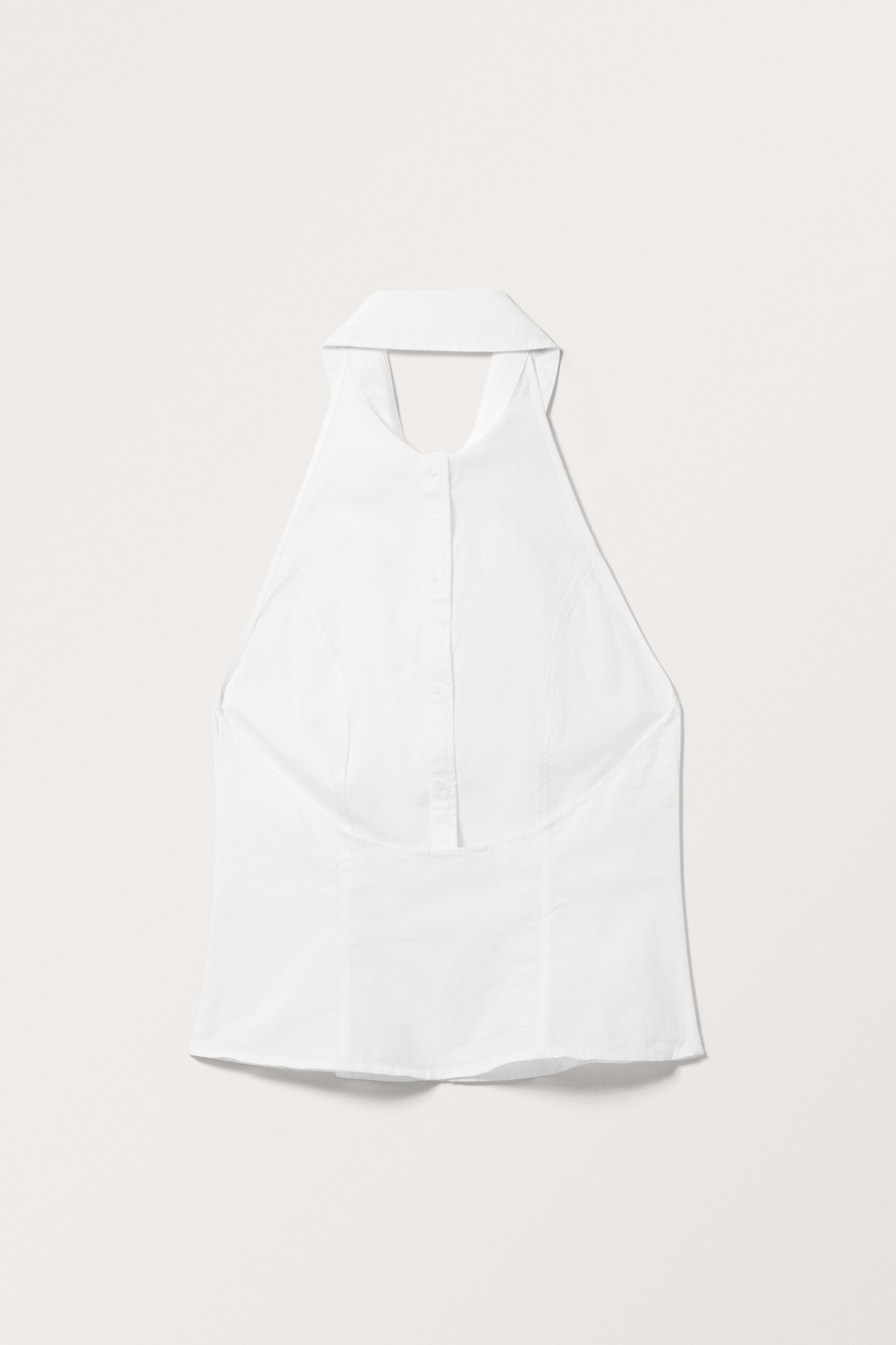 View larger image: Sleeveless Halter Poplin Shirt - White - Ladies | H&M GB 2