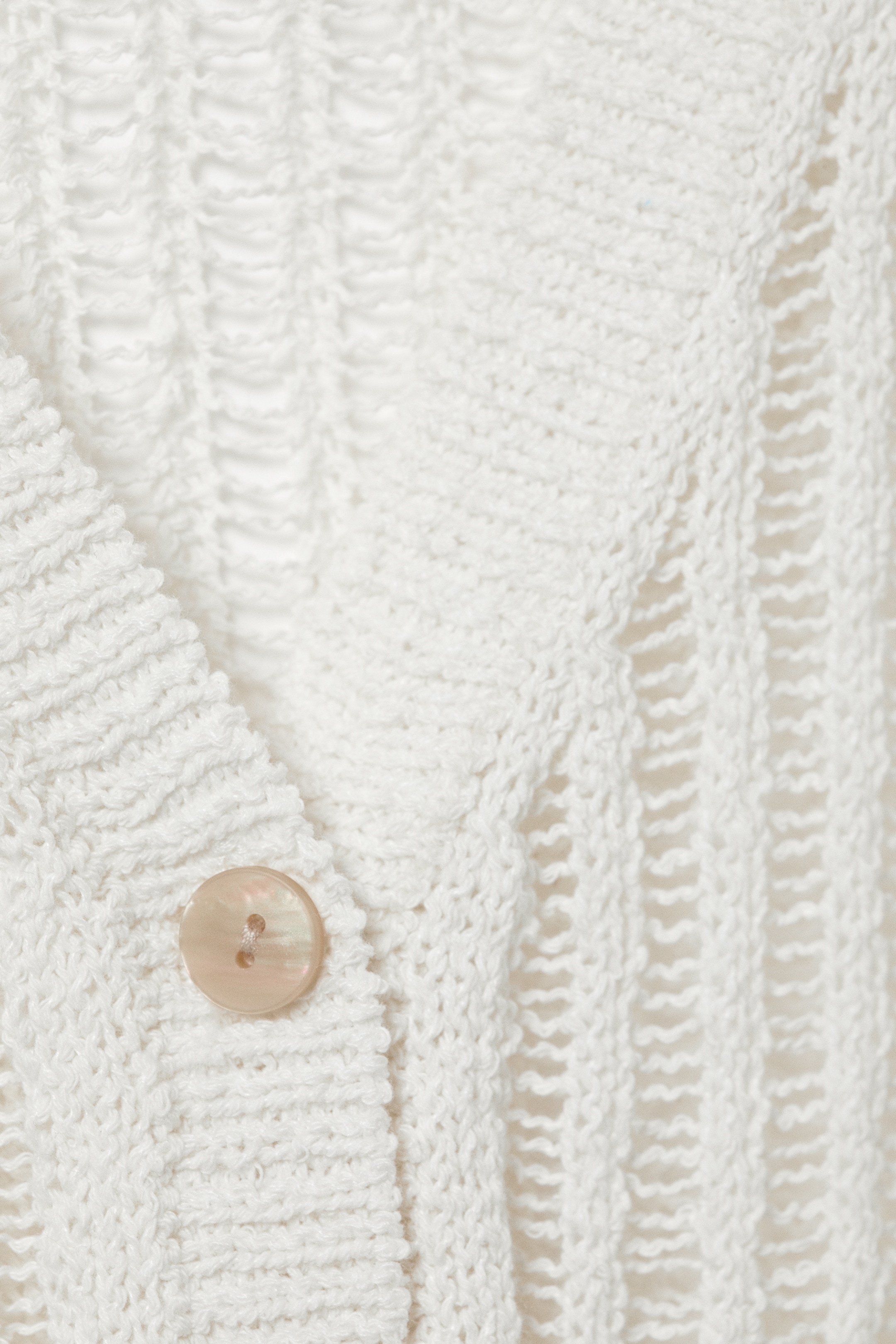 Ingrandisci l'immagine: Open-Knit V-neck Maxi Cardigan - White - DONNA | H&M CH 6