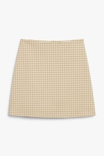 Beige checks - A-line mini skirt - 0