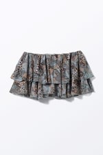 Leoparden-Paisly-Muster - Minirock mit Rüschen - 0