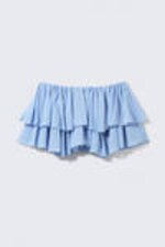 Light Blue - Frilled Mini Skirt - 4