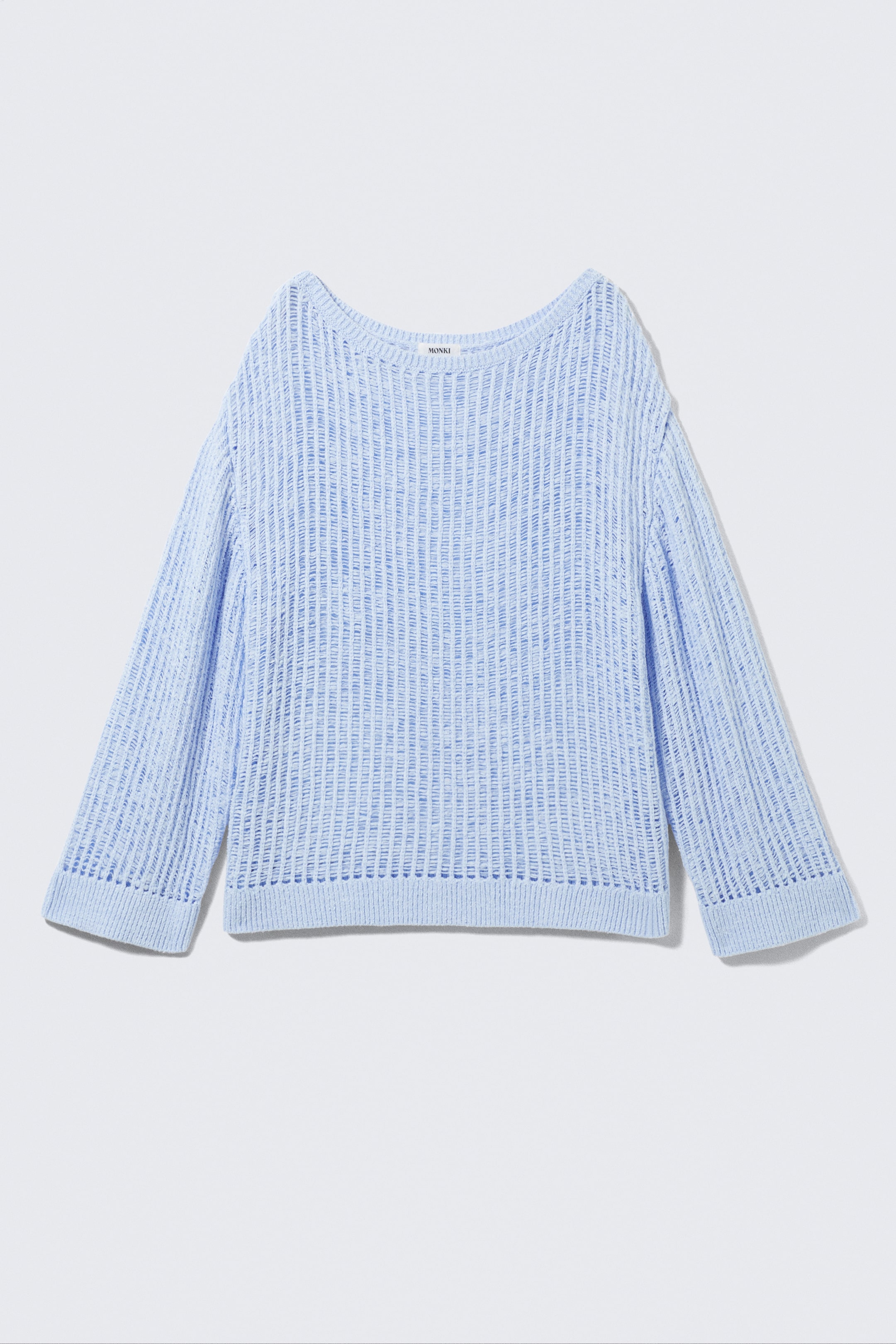 Zobrazit větší obrázek: Loose Open-Knit Side Slit Sweater - Light Blue - ŽENY | H&M CZ 5