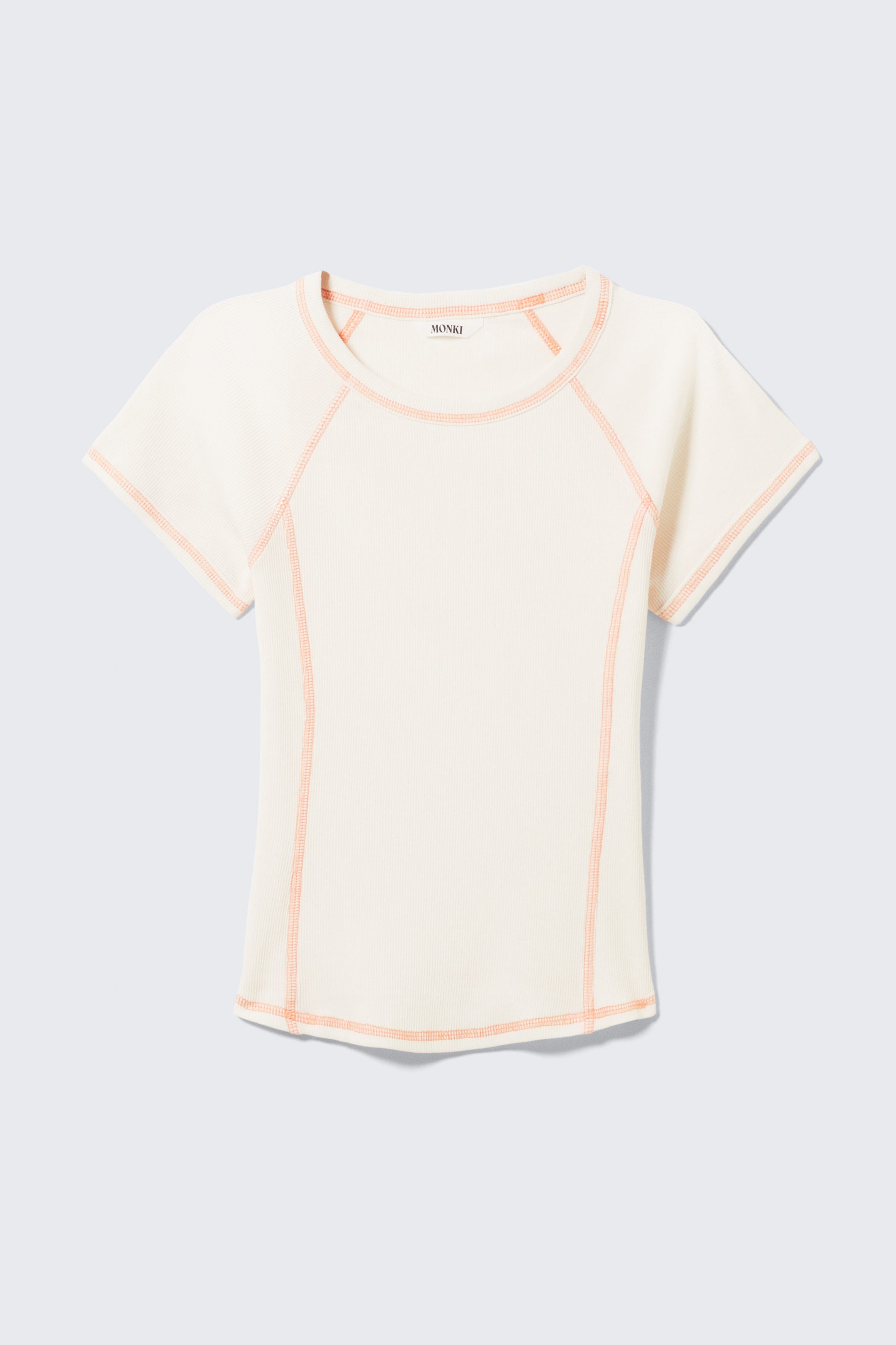 Off-white - Orange Stitching - Contrast Stitch Fitted T-Shirt - 3