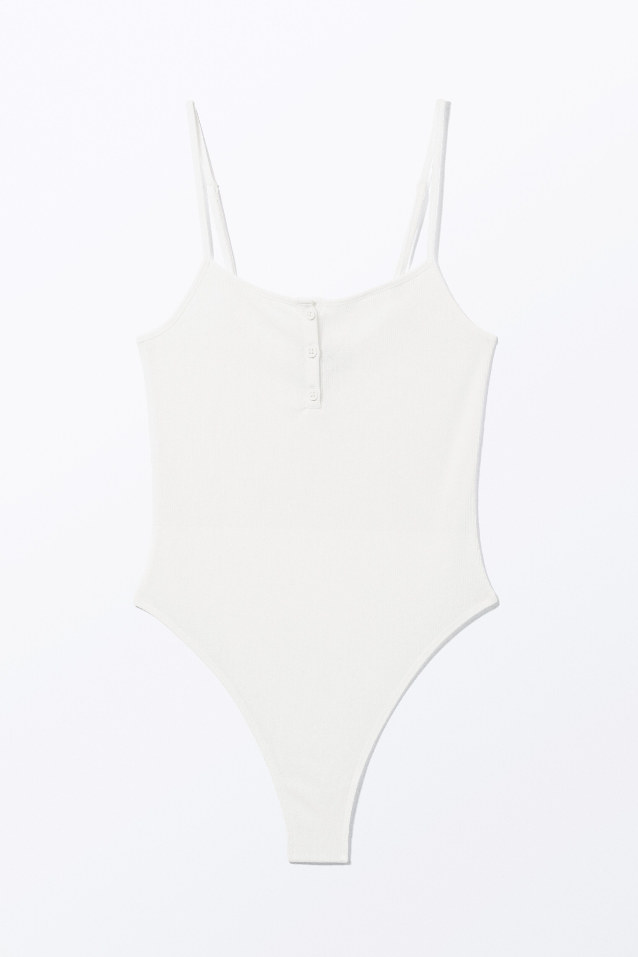 View larger image: Ribbed Bodysuit - White - Ladies | H&M GB 4