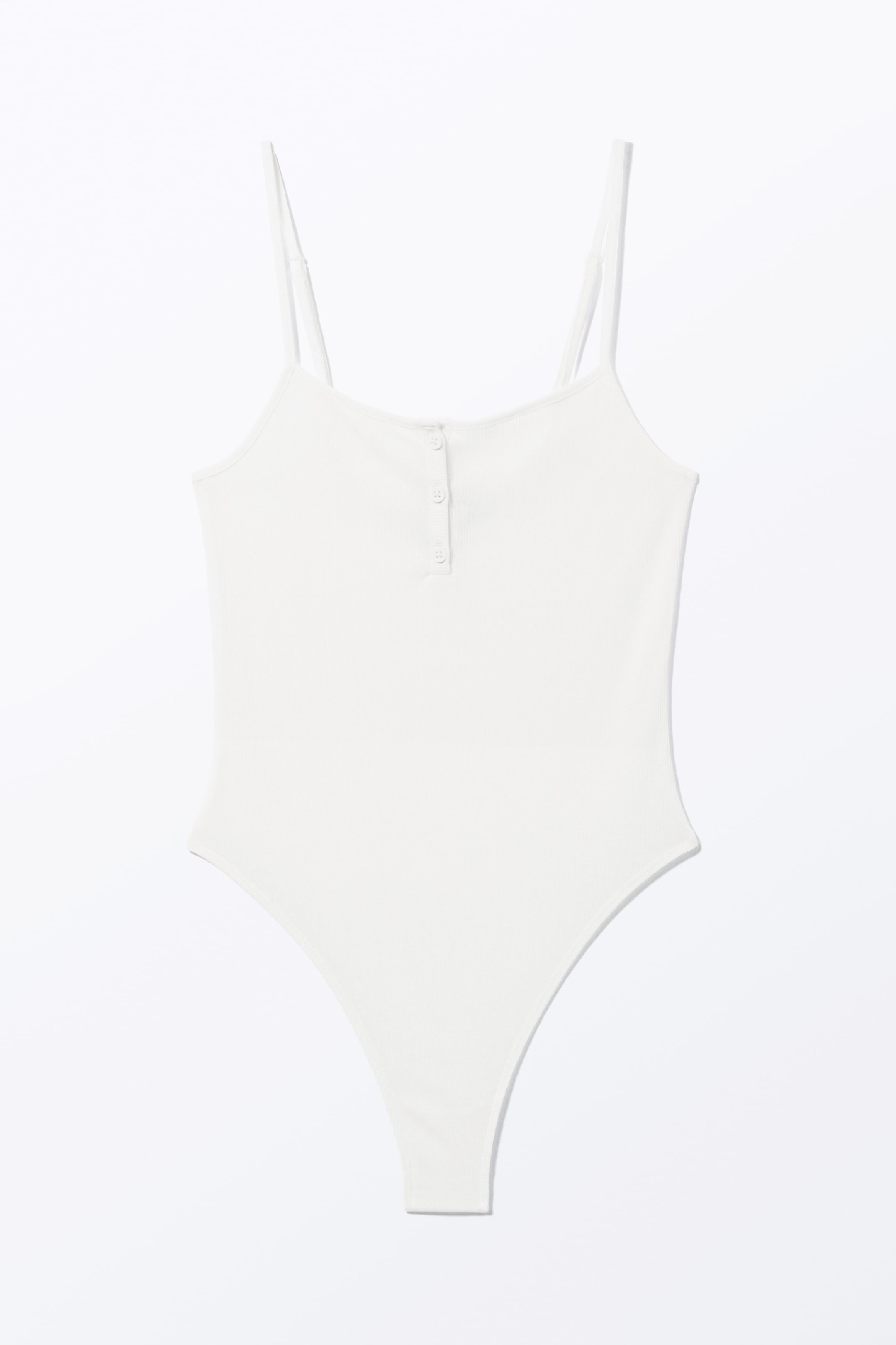 View larger image: Ribbed Bodysuit - White - Ladies | H&M GB 4
