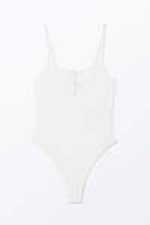 White - Ribbed Bodysuit - 6