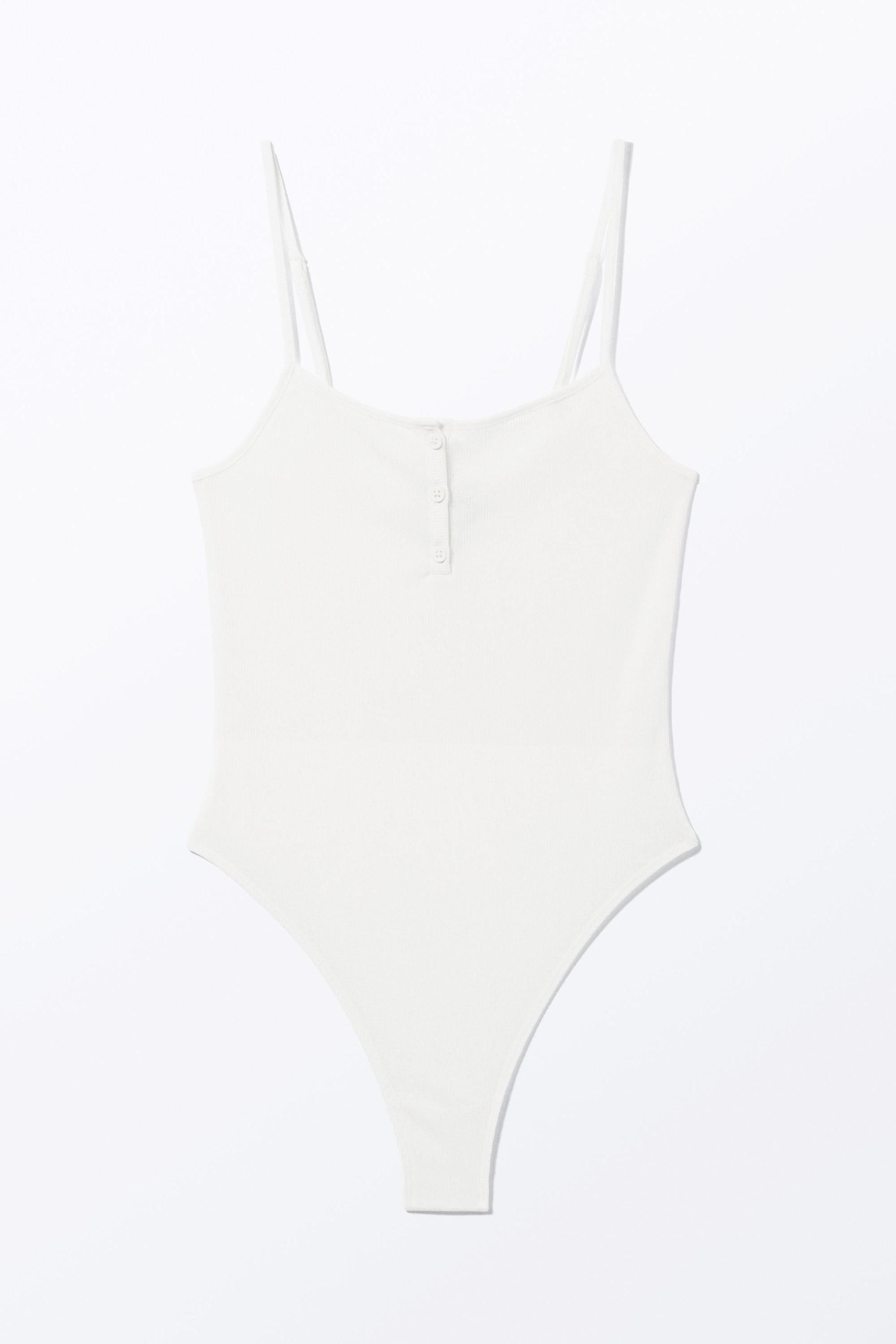 White - Ribbed Bodysuit - 0