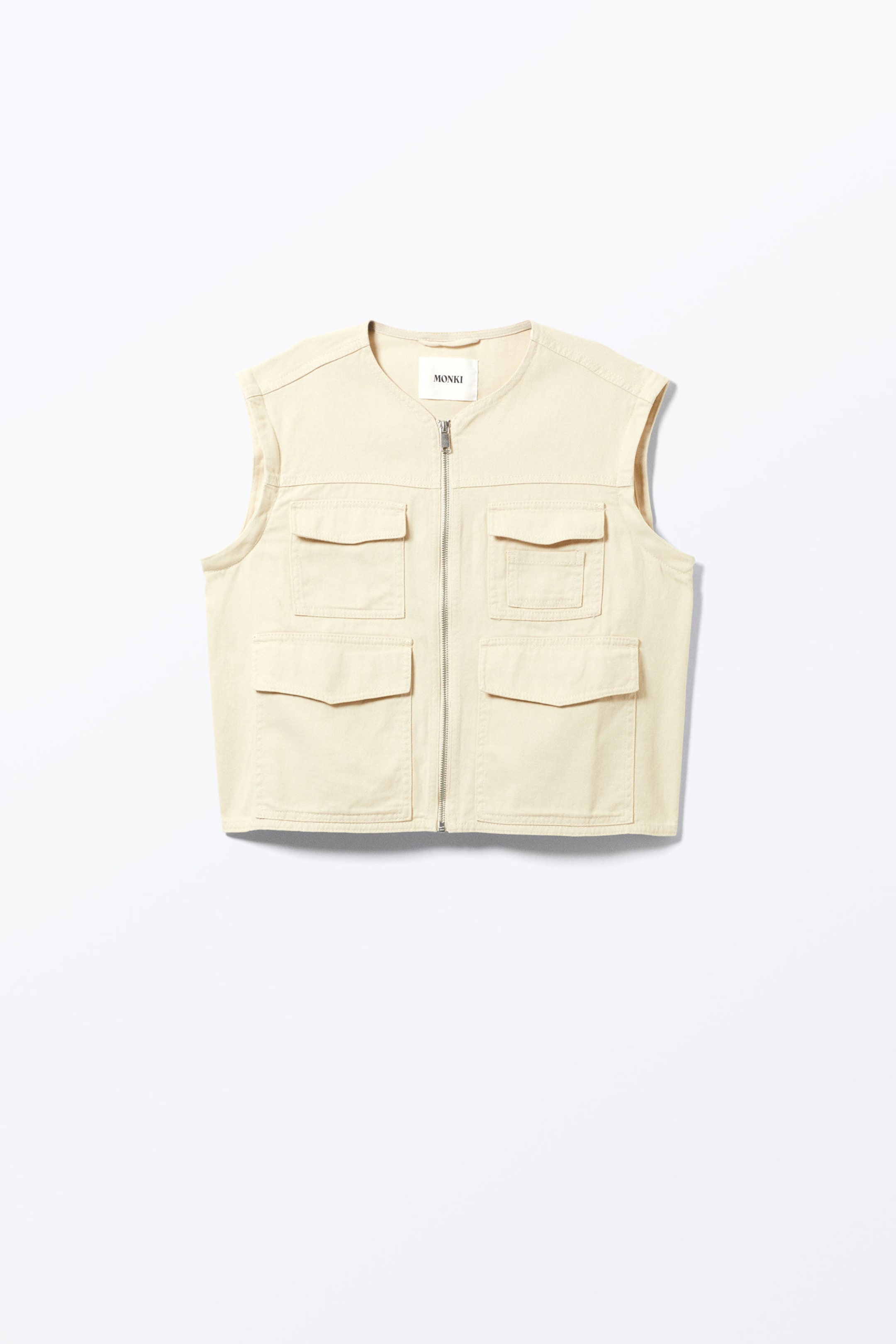 Light Dusty Beige - Detachable Sleeve Cotton Jacket - 6