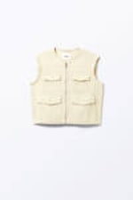 Light Dusty Beige - Detachable Sleeve Cotton Jacket - 6