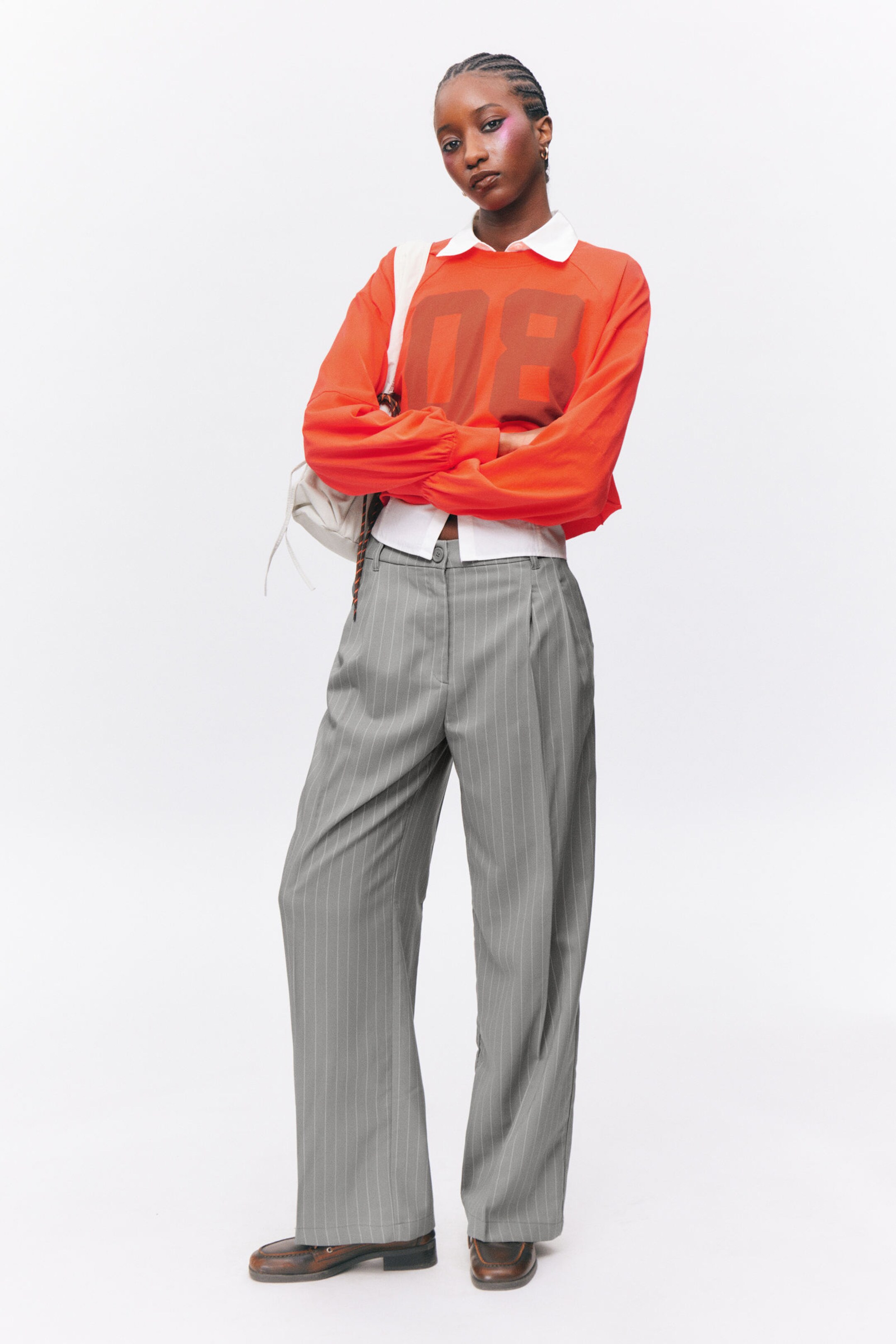 #838386 - Wide Leg Trousers - 1