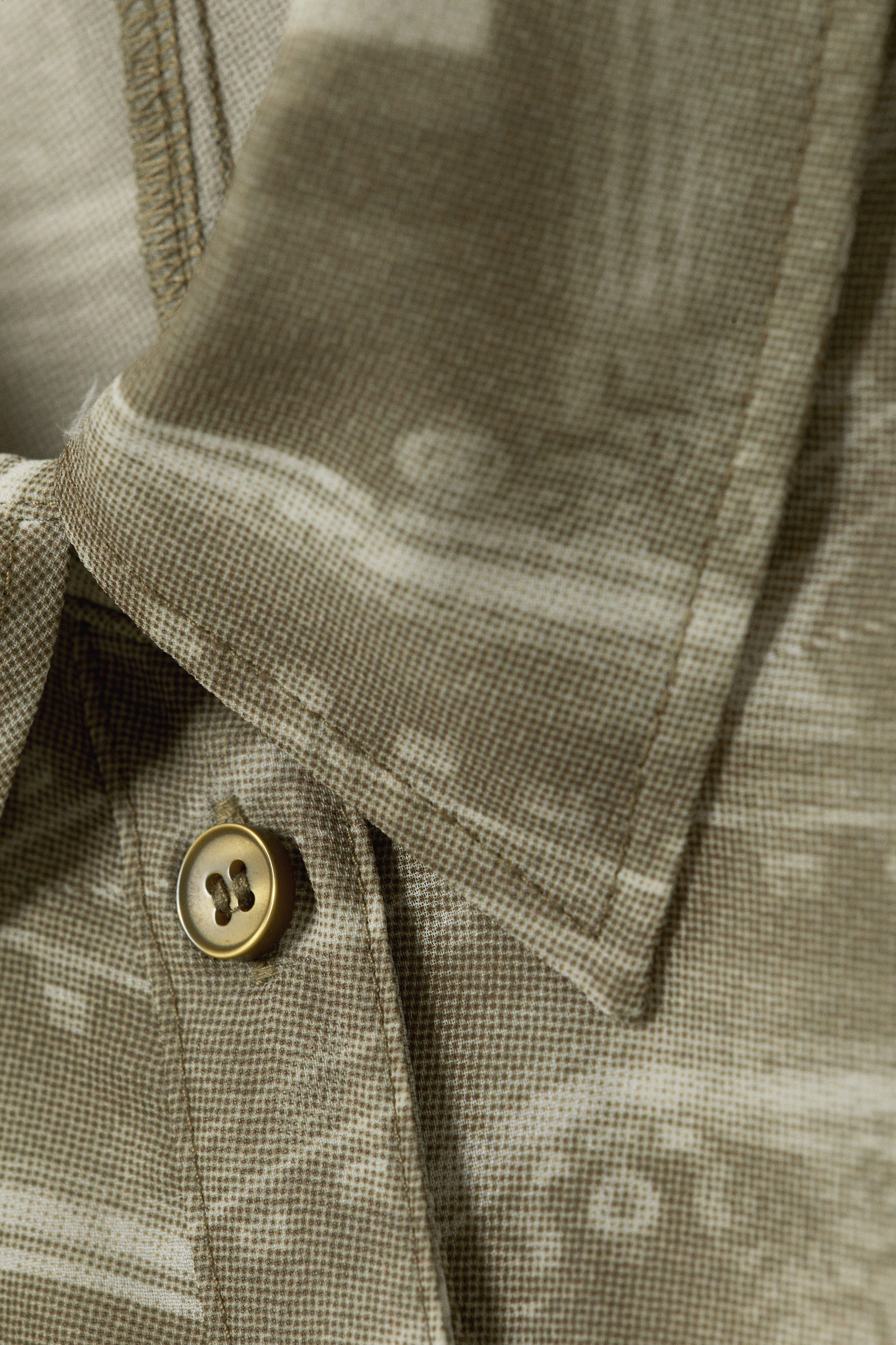 Khaki Green - Baroque Collage - Slim Fit Printed Button-Up Shirt - 5