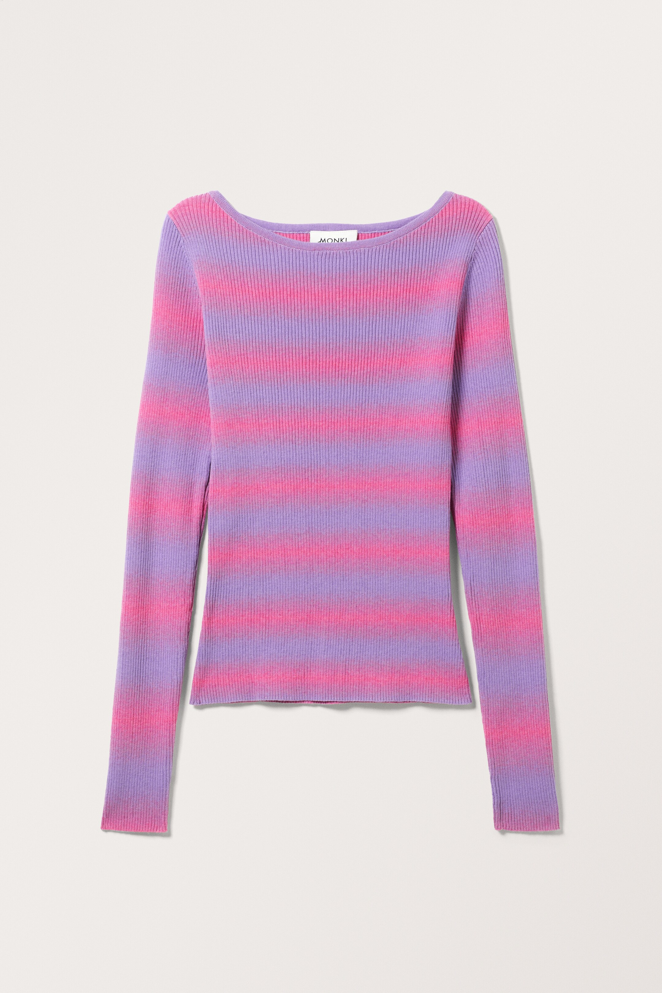 Größeres Bild ansehen: Langarm-Top aus Rippstrick mit U-Boot-Ausschnitt - Helllila - Ladies | H&M DE 1