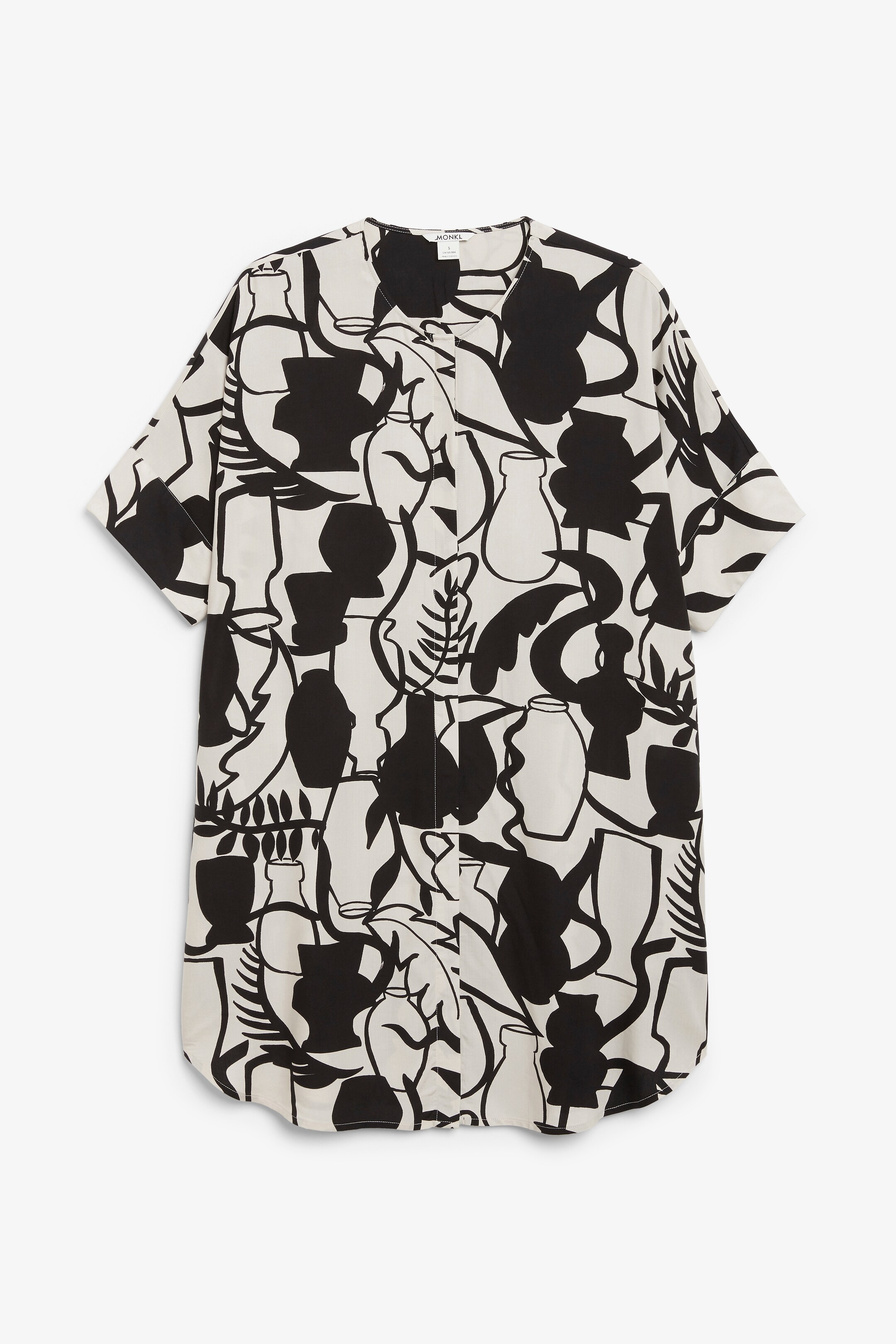 View larger image: Oversized shirt dress - Black and beige - Ladies | H&M GB 1